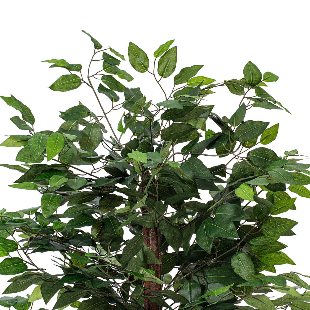 Vickerman 4' Artificial Ficus Bush Round Gray Plastic Container.