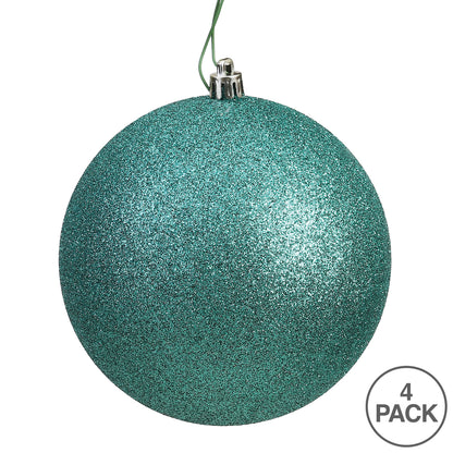 Vickerman 6" Sea Foam Glitter Ball Ornament 4 per Bag