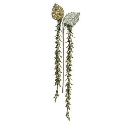 Vickerman 20" Green Pearl Hanging Lupin Artificial Christmas Spray. Includes 3 sprays per pack.