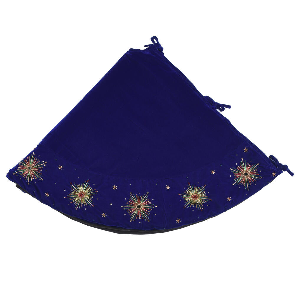 Vickerman 52" Royal Blue Starburst Christmas Tree Skirt
