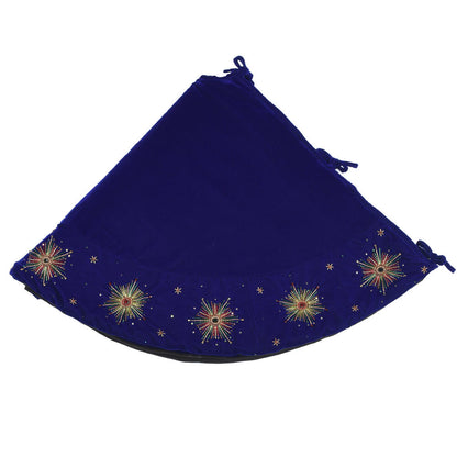 Vickerman 52" Royal Blue Starburst Christmas Tree Skirt
