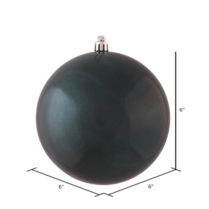 Vickerman 6" Sea Blue Candy Ball Ornament 4 per Bag