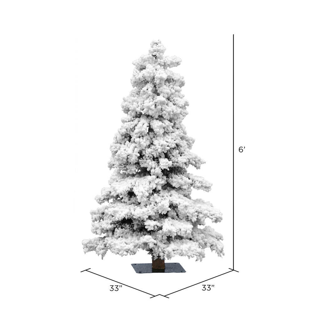 Vickerman 6' Flocked Spruce Artificial Christmas Tree Unlit