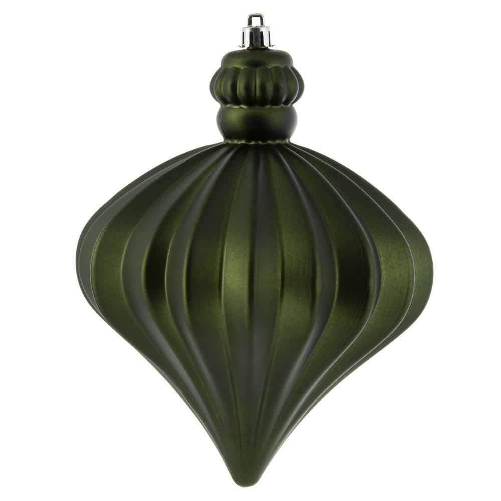 Vickerman 6" Moss Green Matte Onion Drop Christmas Ornament 4 per Bag