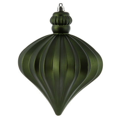 Vickerman 6" Moss Green Matte Onion Drop Christmas Ornament 4 per Bag