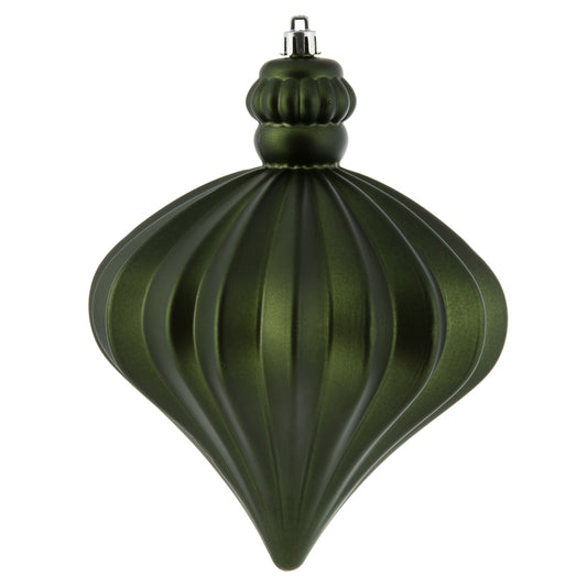 Vickerman 6" Moss Green Matte Onion Drop Christmas Ornament 4 per Bag