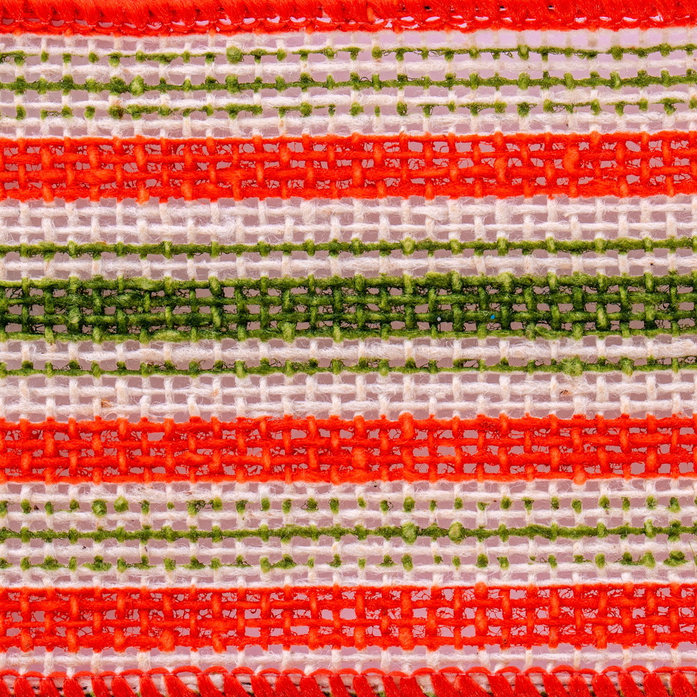 Vickerman 2.5" x 10 Yards Orange Green Harvest Stripe Ribbon.