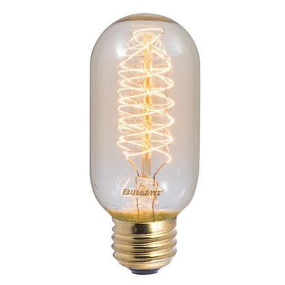 BULBRITE INCANDESCENT T14 MEDIUM SCREW (E26) 40W DIMMABLE NOSTALGIC LIGHT BULB 2200K/AMBER 4PK (134014)