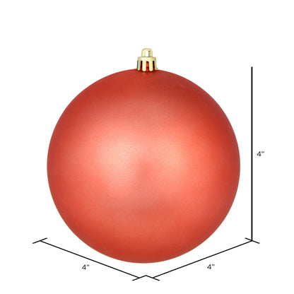 Vickerman 4" Coral Matte Ball Ornament 6 per Bag