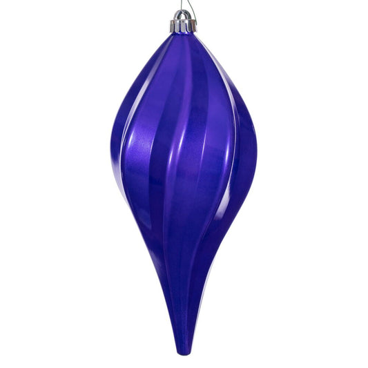 Vickerman 12" Purple UV Candy Swirl Drop Christmas Ornament