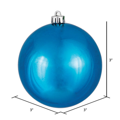 Vickerman 2.75" Turquoise Shiny Ball Ornament 12 per Bag