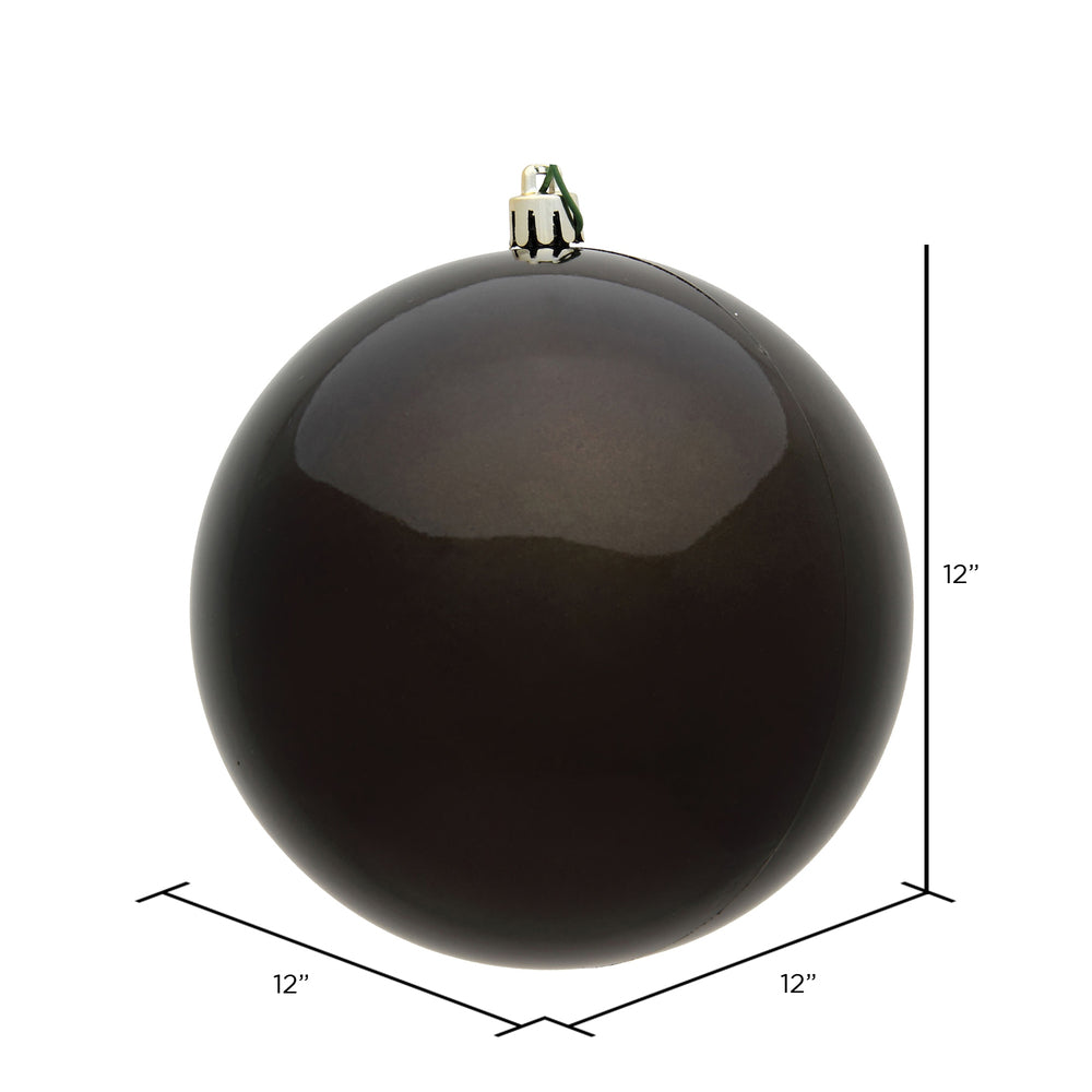 Vickerman 12" Gunmetal Shiny Ball Ornament