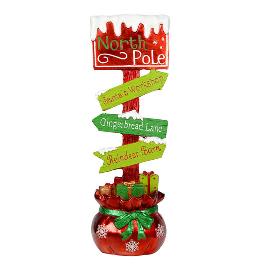 Vickerman 37" Red and Green Directional North Pole Sign
