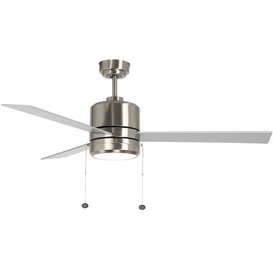 Westgate 52In 3-Blade Ceiling Fan And Light 3Cct 19W Integ. LED Pull Ch. Bn And Rosewood/Silv Blades, Commercial Indoor Lighting, 20W, 1750 Lumens, 30K/40K/50K, Brush Nickel And Reversible Rosewood/Silver Blades Finish