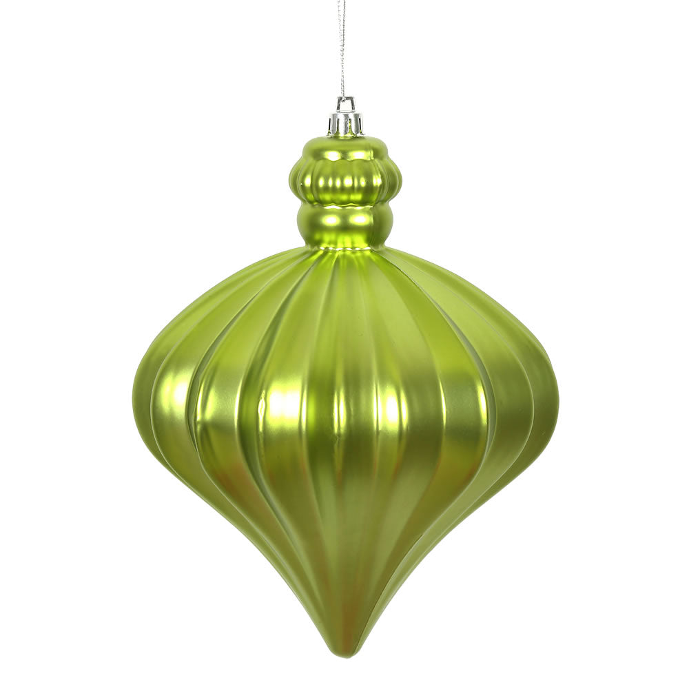 Vickerman 6" Lime Matte Onion Drop Christmas Ornament 4 per pack