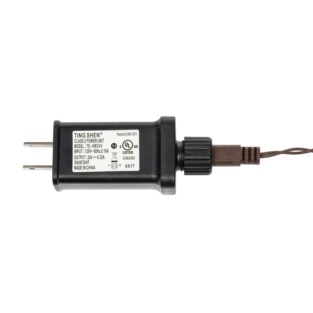 Vickerman 144 Warm White LED 2 Function Spider Light Set 24' Christmas Light Set Brown Wire