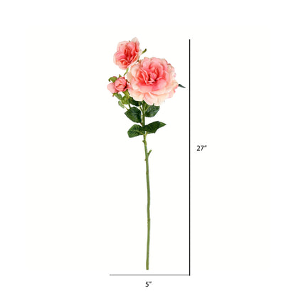 Vickerman 27" Artificial Light Pink Rose Stem Set of 3