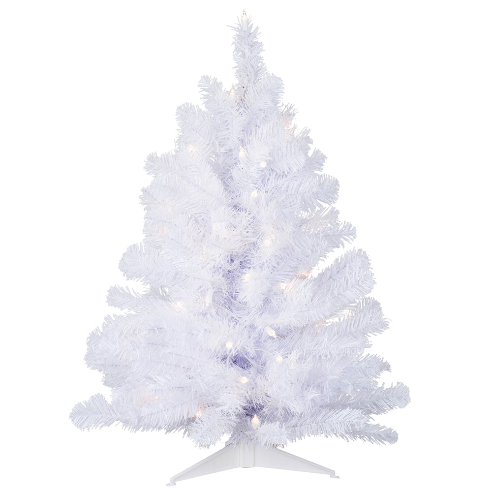 Vickerman 3' Crystal White Spruce Artificial Christmas Tree Clear Dura-lit Incandescent Lights