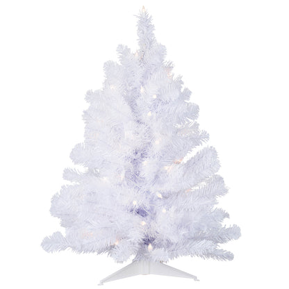 Vickerman 3' Crystal White Spruce Artificial Christmas Tree Clear Dura-lit Incandescent Lights