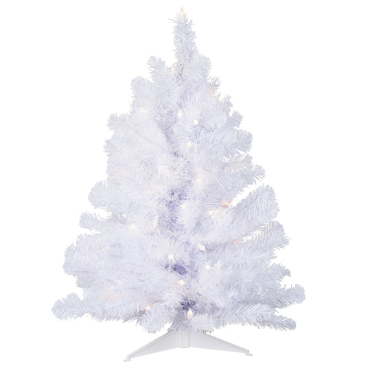 Vickerman 3' Crystal White Spruce Artificial Christmas Tree Clear Dura-lit Incandescent Lights