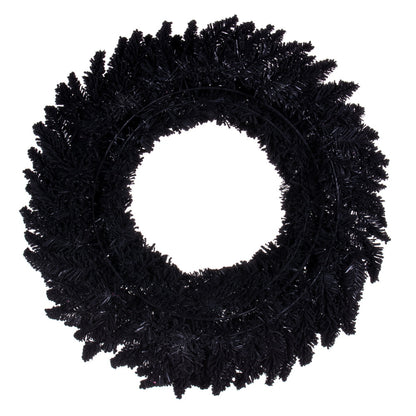 Vickerman 30" Flocked Black Fir Artifical Wreath Unlit with 260 PVC Tips