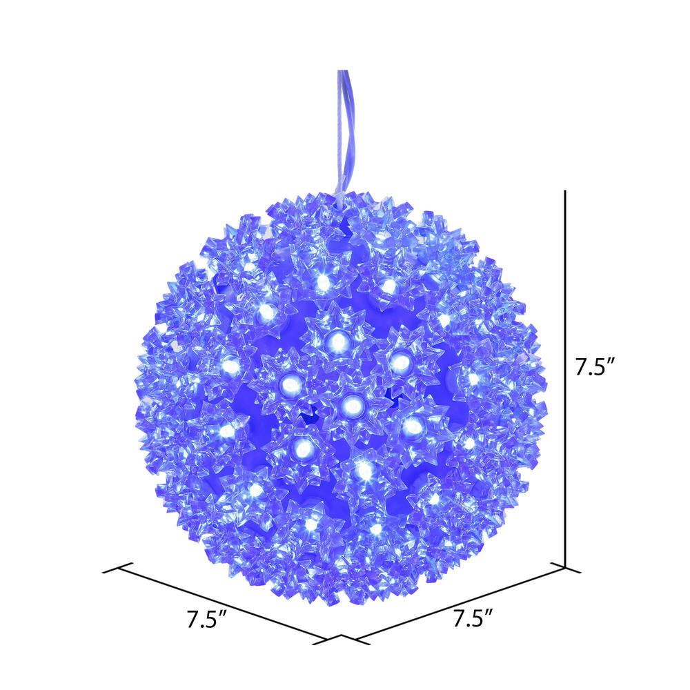 Vickerman 7.5" Starlight Sphere Christmas Ornament with 100 Blue Wide Angle LED Lights