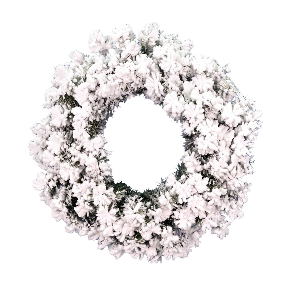 Vickerman 30" Flocked Alaskan Pine Artificial Christmas Wreath Unlit