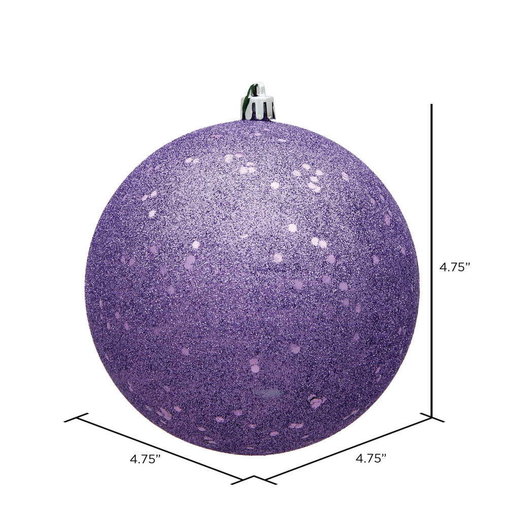 Vickerman 4.75" Lavender Sequin Ball Ornament 4 per Bag