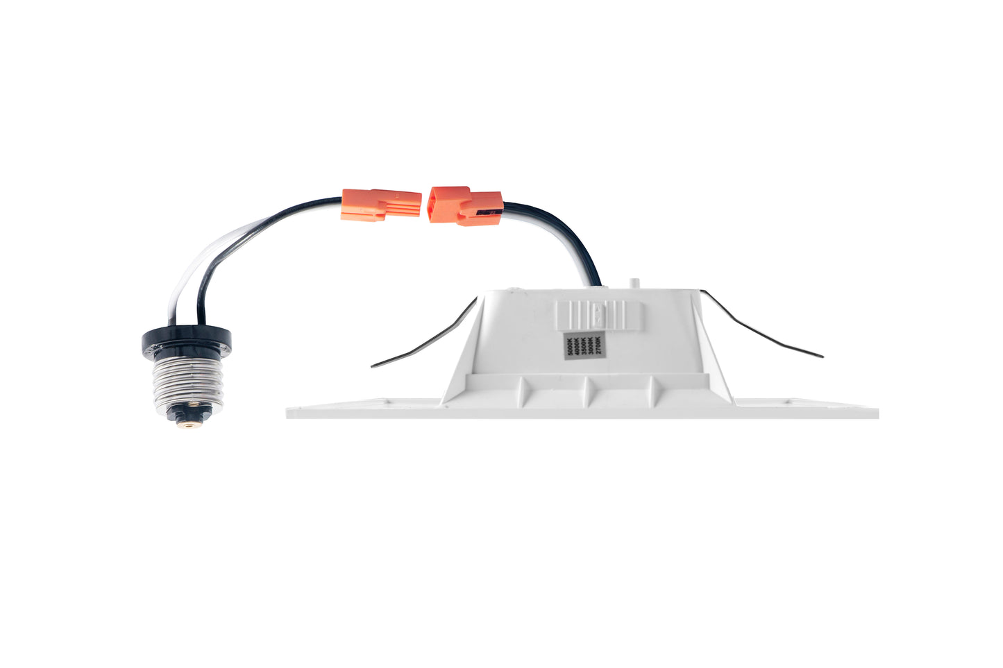 ASD Lighting LED Square Downlight Retrofit Kit 4" 8.6W 120V CCT Selectable 2700/3000/3500/4000/5000K Dimmable PC, Baffle Trim, White UL 6pack
