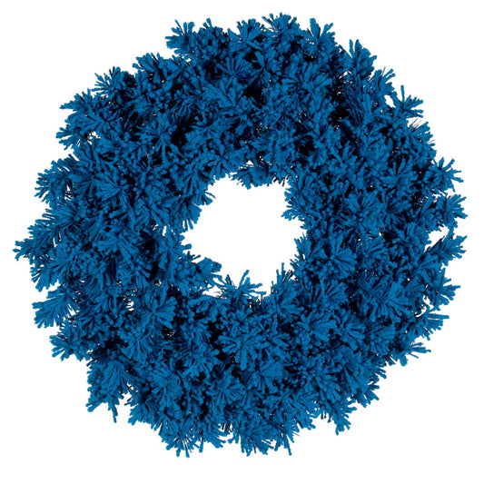 Vickerman 24" Flocked Turquoise Fir Artificial Wreath Unlit.