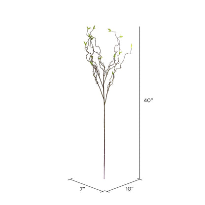 Vickerman 40" Artificial Green Spring Willow Branch.