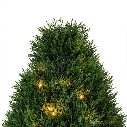 Vickerman Artificial 36" High x 20" Wide Cedar Teardrop Shaped Bush Warm White 3mm LED Lights.