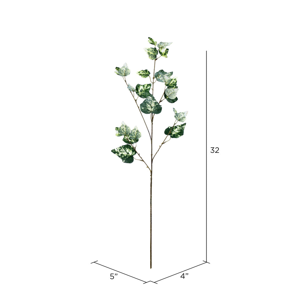 Vickerman 32" Artificial Green Variegated Ivy Spray. Includes 3 sprays per pack.