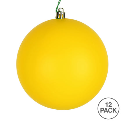 Vickerman 2.75" Yellow Matte Ball Ornament 12 per Bag