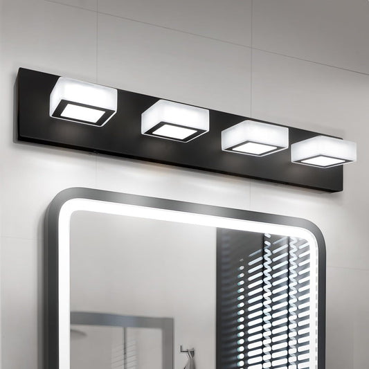 ASD Lighting LED Vanity 4-light 23W 120V with rotatable heads CCT Selectable 2700/3000/4000/5000/6000K Dimmable Black ETL