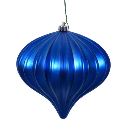 Vickerman 5.7" Blue Matte Onion Christmas Ornament UV treated Set of 3