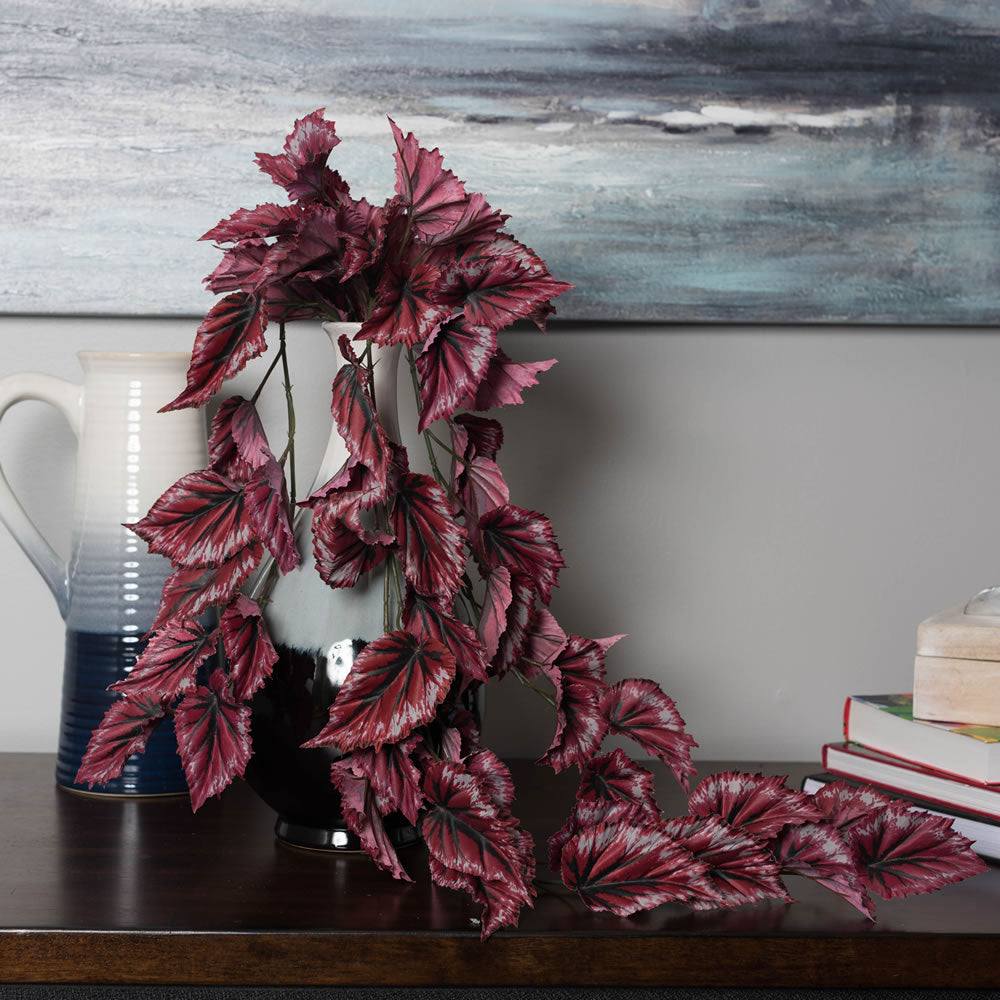 Vickerman 38" Artificial Red Begonia Hanging Bush.