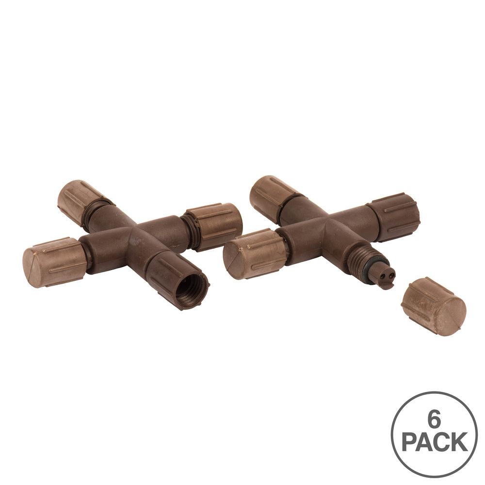 Vickerman Single Mold LED Set Brown Coaxial X Splitter 6/Bag CSA/us Listed.