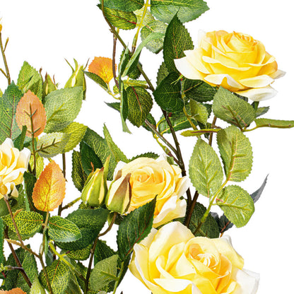 Vickerman 21" Artificial Yellow Rose Plant in Pot.