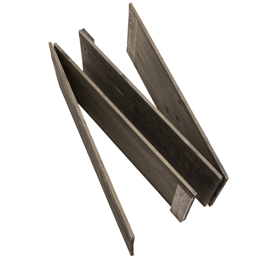 Vickerman 21" x 9" Gray Square Wooden Knock down Tree Collar