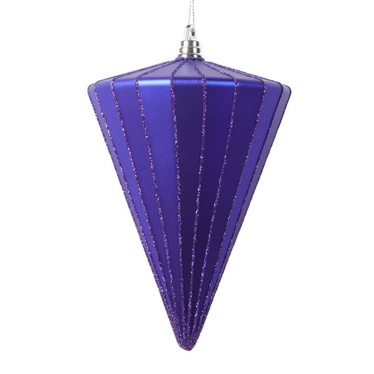 Vickerman 6" Matte Purple Cone Ornament 3 per bag.