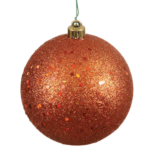 Vickerman 4" Burnished Orange Sequin Ball Ornament 6 per Bag