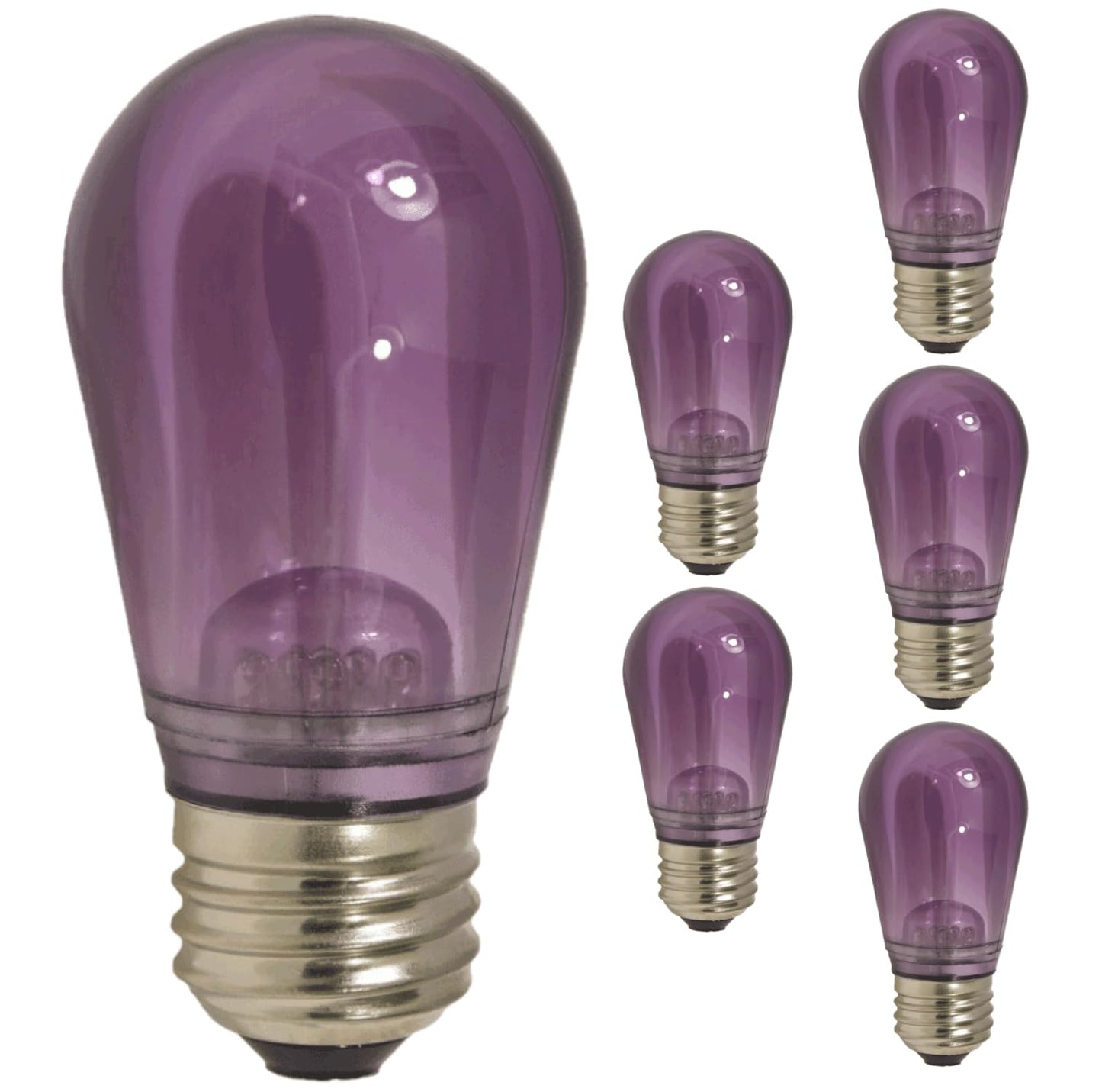 Damar- S14 Colored LED String Light Bulb Twinkle Transparent Purple 0.55W-1.5W E26 Medium Base 100-130V- Shatterproof Waterproof Outdoor Indoor Replacement Bulb for Home Decorations Christmas