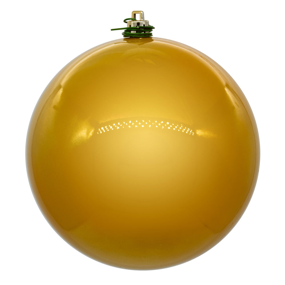 Vickerman 4" Gold Pearl UV Drilled Ball Ornament 6 per bag.