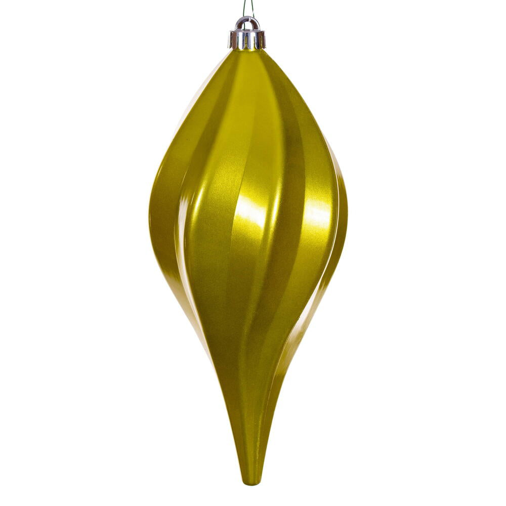 Vickerman 12" Lime UV Candy Swirl Drop Christmas Ornament