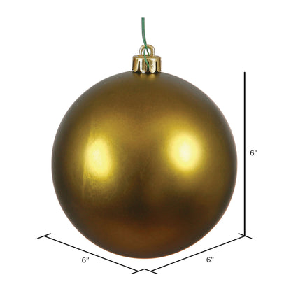 Vickerman 6" Olive Matte Ball Ornament 4 per Bag