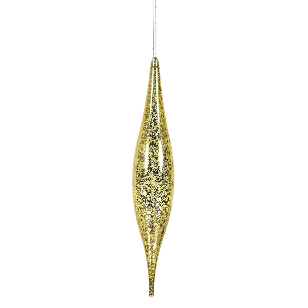 Vickerman 13" Gold Mercury Rain Drop Christmas Ornament Pack of 2