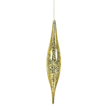 Vickerman 13" Gold Mercury Rain Drop Christmas Ornament Pack of 2
