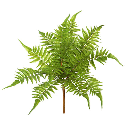 Vickerman 17" Artificial Green Fern Bush Set of 3