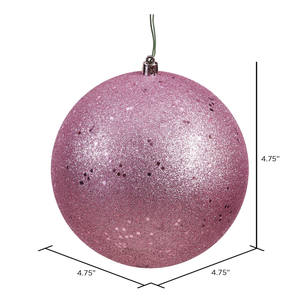 Vickerman 4.75" Mauve Sequin Ball Ornament 4 per Bag